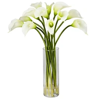20" Mini Calla Lily Silk Flower Arrangement in Vase
