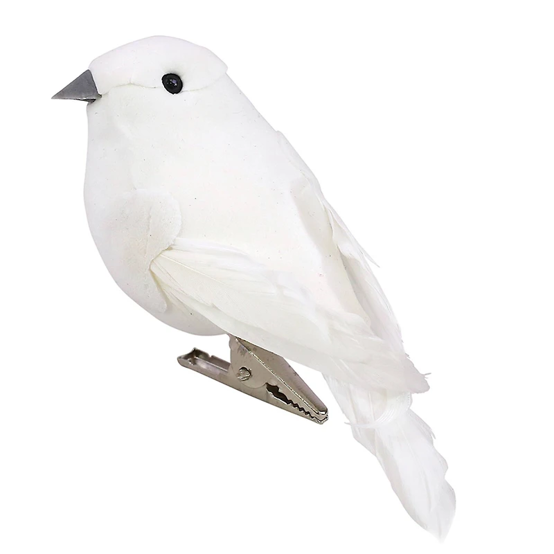 JAM Paper 3" White Dove Clip Floral Accessories, 6ct.