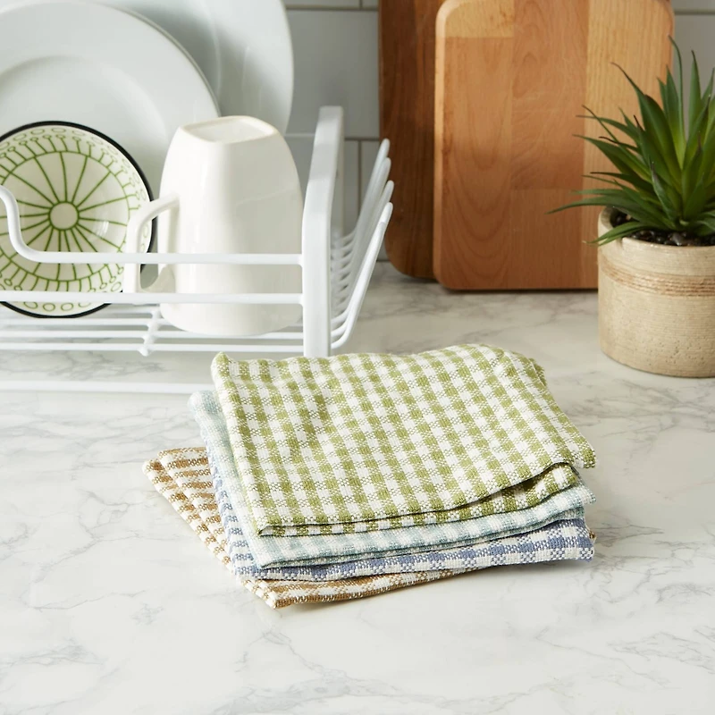 DII® Lakehouse Check Heavyweight Dishcloths, 4ct.