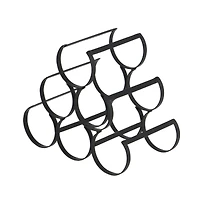 10" Black Metal Industrial Wine Holder Rack