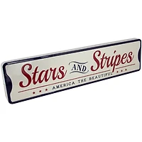 23.5" Stars & Stripes America the Beautiful Metal Wall Sign