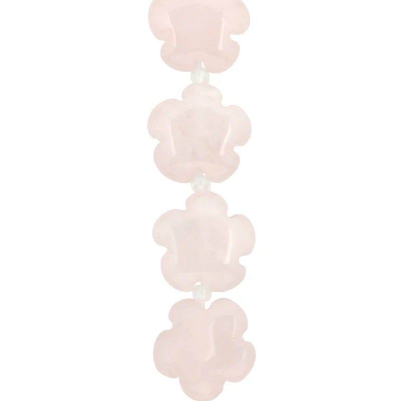 15.5mm Rose Quartz Flower Beads by Bead Landing™