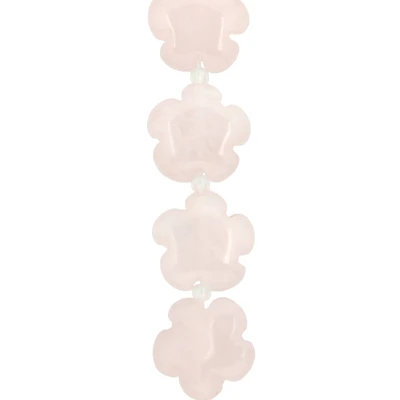 15.5mm Rose Quartz Flower Beads by Bead Landing™
