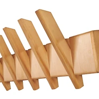 Brown Wood Minimalistic Wall Hook with 6 Hangers