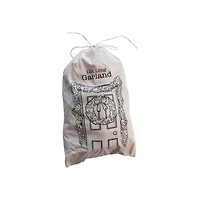 Hello Honey® 12ft. Handmade Wool Felt Ball Garland in Printed Drawstring Bag