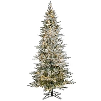 6.5ft. Pre-Lit Flocked Kiana Artificial Christmas Tree, Wide Angle Warm White LED Lights