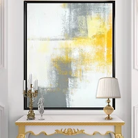 Designart - Grey and Yellow Blue Abstract XI