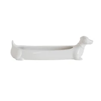 Hello Honey® White Ceramic Dachshund Cracker Dish