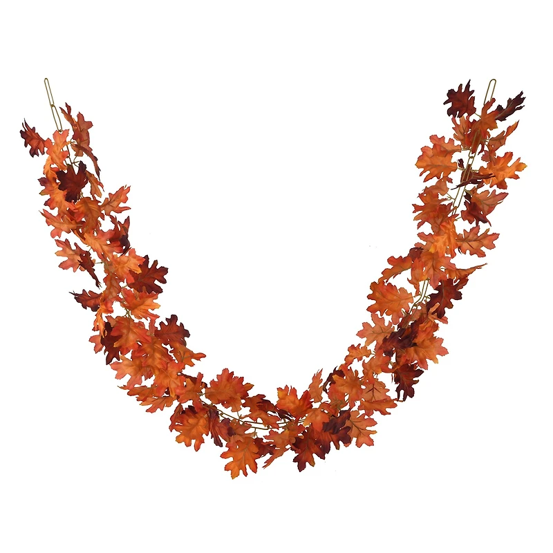 6ft. Orange & Brown Oak Leaf Chain Garland by Ashland®