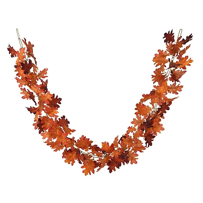 6ft. Orange & Brown Oak Leaf Chain Garland by Ashland®