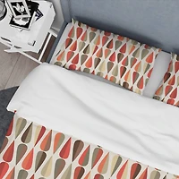 Designart 'Retro Abstract Drops IV' Mid-Century Duvet Cover Set