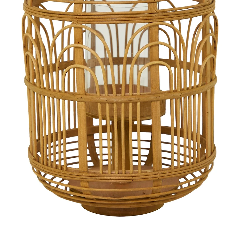 15" Tan Bohemian Bamboo Lantern