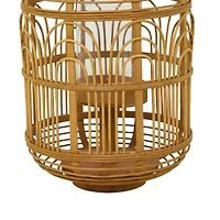 15" Tan Bohemian Bamboo Lantern
