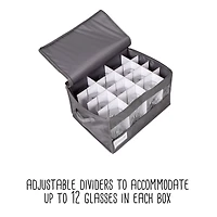 Honey Can Do Gray Stemware Storage Box