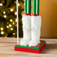 Glitzhome® 26"H Wooden Christmas Green Brush Tree Nutcracker