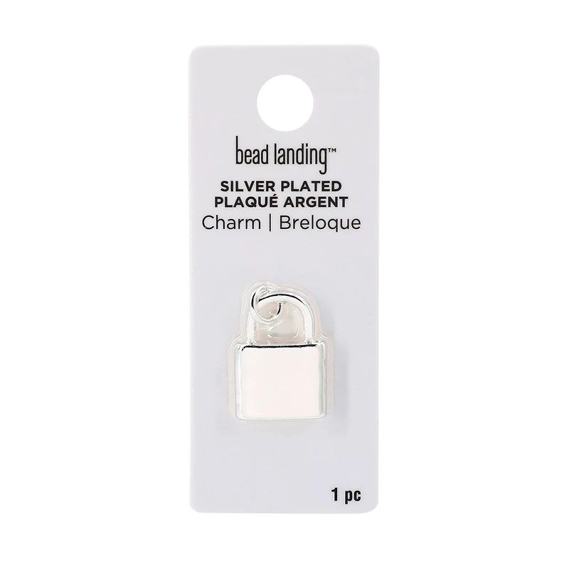 Silver Plated Lock Charm by Bead Landing™