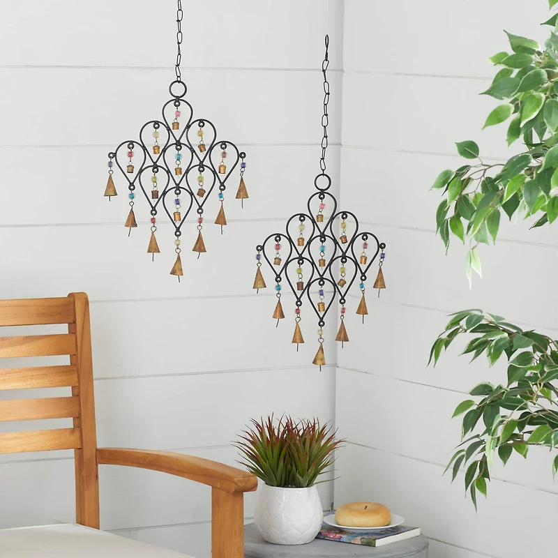 24" Black Metal Eclectic Windchime