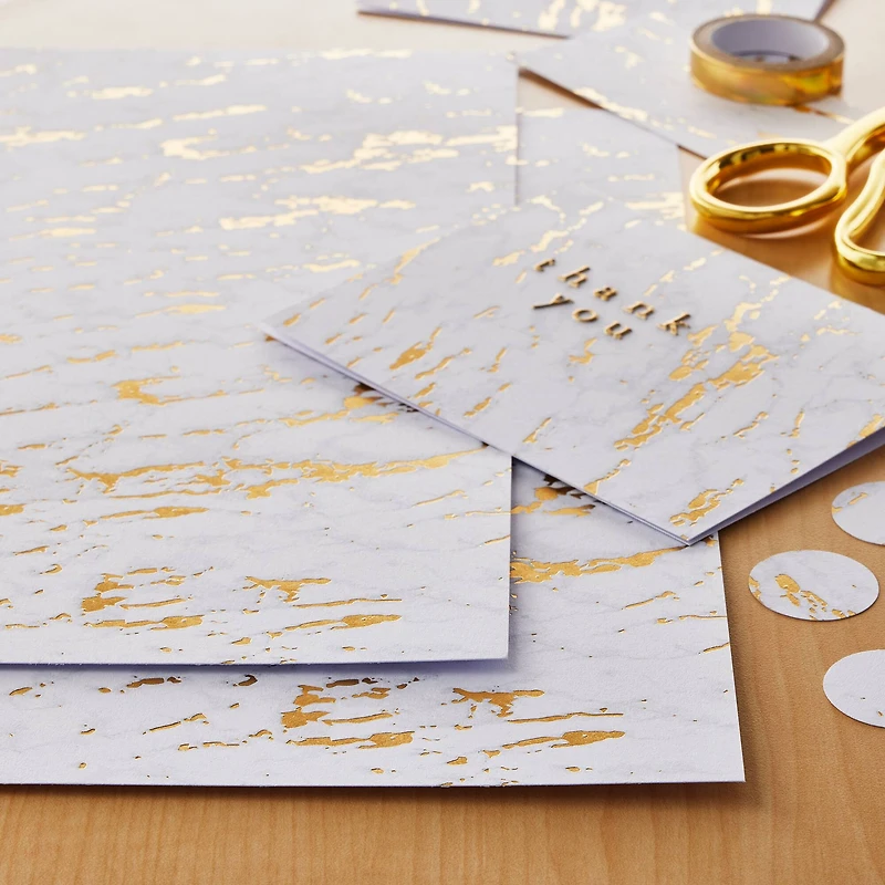 24 Pack: Gold Marble Scrapbook Paper by Recollections™, 12" x 12"