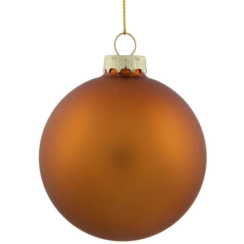 6ct. Bronze & Amber 2-Finish Glass Ball Ornaments