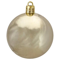 60ct Shiny Champagne Gold Shatterproof Ball Ornaments