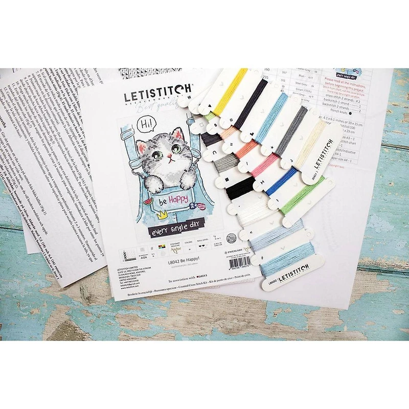 Letistitch Be Happy Counted Cross Stitch Kit