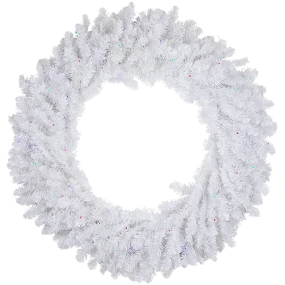 3ft. Pre-Lit White Pine Christmas Wreath, Multicolor LED Lights