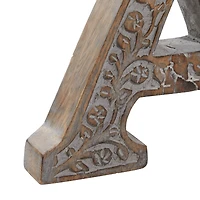 8" Brown Mango Wood Letter Set