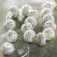 12 Packs: 18 ct. (216 total) Silver Acrylic Rondelle Beads, 10mm by Bead Landing™