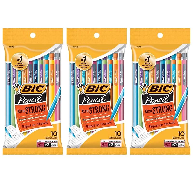 BIC® Mechanical 0.9mm Pencils, 3 Packs of 10
