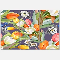 Designart - Blooming White and Orange Tulips VI