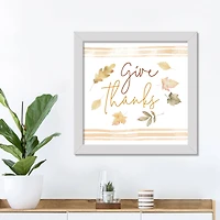 Give Thanks Wall Accent in White Frame