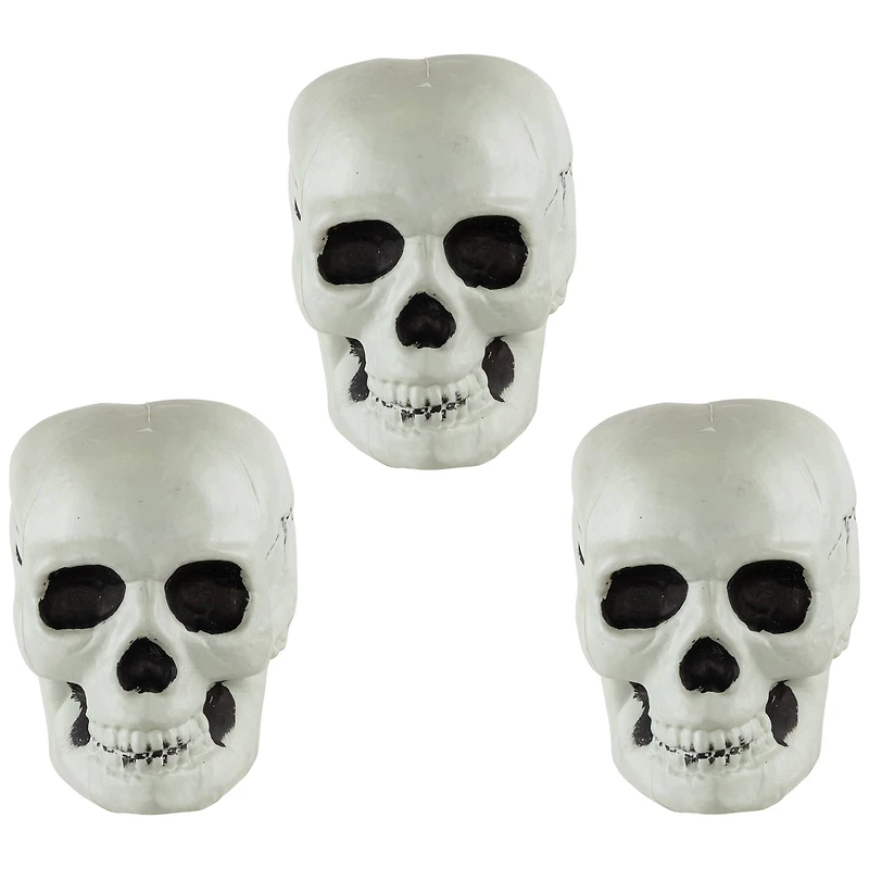 Bag of Skulls Halloween Decorations - 6" - Set of 3