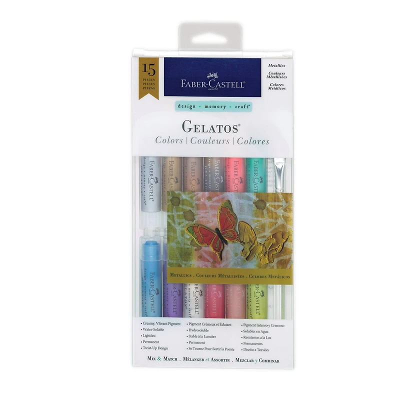 Faber-Castell® Gelatos® 15-Piece Metallics Set