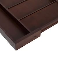 17'' Walnut Expandable Kitchen Drawer Organizer Tray