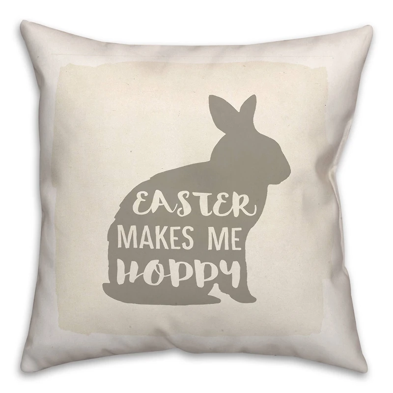 Easter Makes Me Hoppy Pillow 2 18" x 18" Throw Pillow