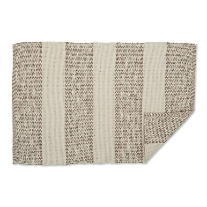 DII® Brown Variegated Stripe Recycled Yarn Rug Set, 2ft. x 3ft.