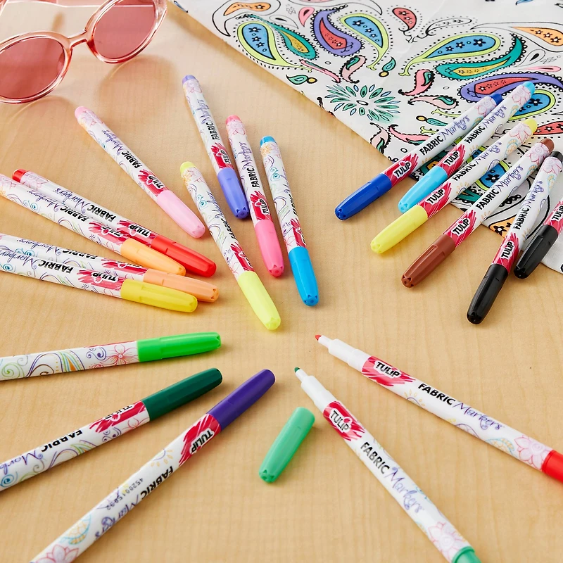 12 Packs: 20 ct. (240 total) Tulip® Fabric Markers® Fine Writers