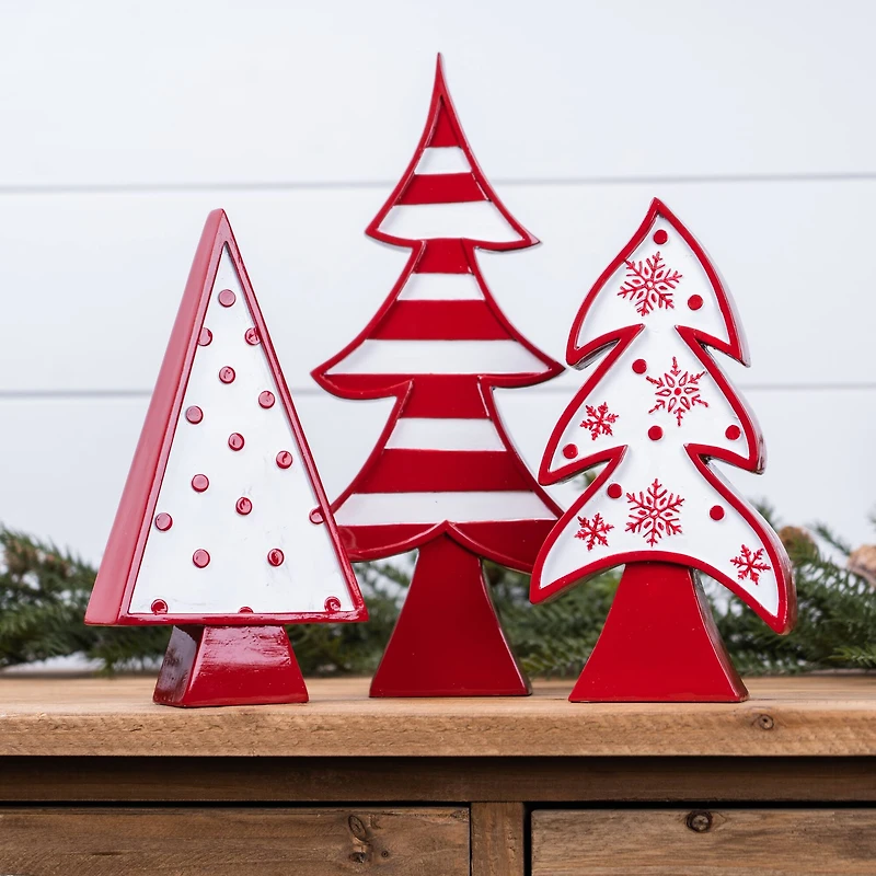 Red Whimsical Tabletop Tree Set