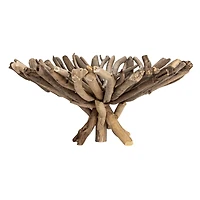 Hello Honey® 18" Natural Round Handmade Driftwood Footed Tray