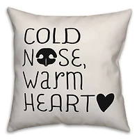 Cold Nose, Warm Heart Throw Pillow