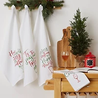 DII® Assorted Tipsy Glitzy Christmas Dishtowel Set