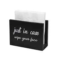 Elegant Designs™ Napkin Holder and Cup Holder Set with Black with White Script
