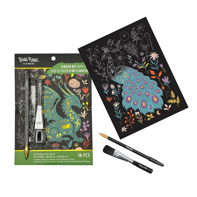 Brea Reese™ 6" x 8" Mystical Moments Scratch Art Paper Pad