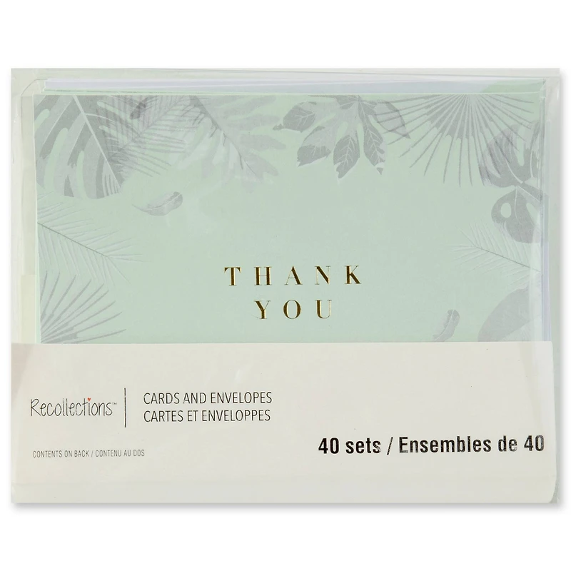 Mint Thank You Flat Cards & Envelopes by Recollections™, 4.25" x 5.5"