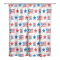 Flags & Stars Pattern Shower Curtain