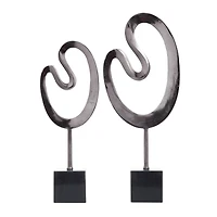CosmoLiving by Cosmopolitan Black Marble Contemporary Sculpture, 24" x 21"