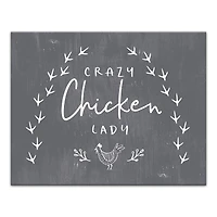 Crazy Chicken Lady 14" x 11" Canvas Wall Art