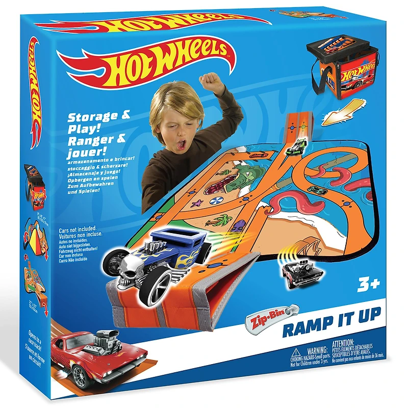 Tara Toy ZipBin Hot Wheels Ramp It Up Racetrack Playmat & Car Ramp