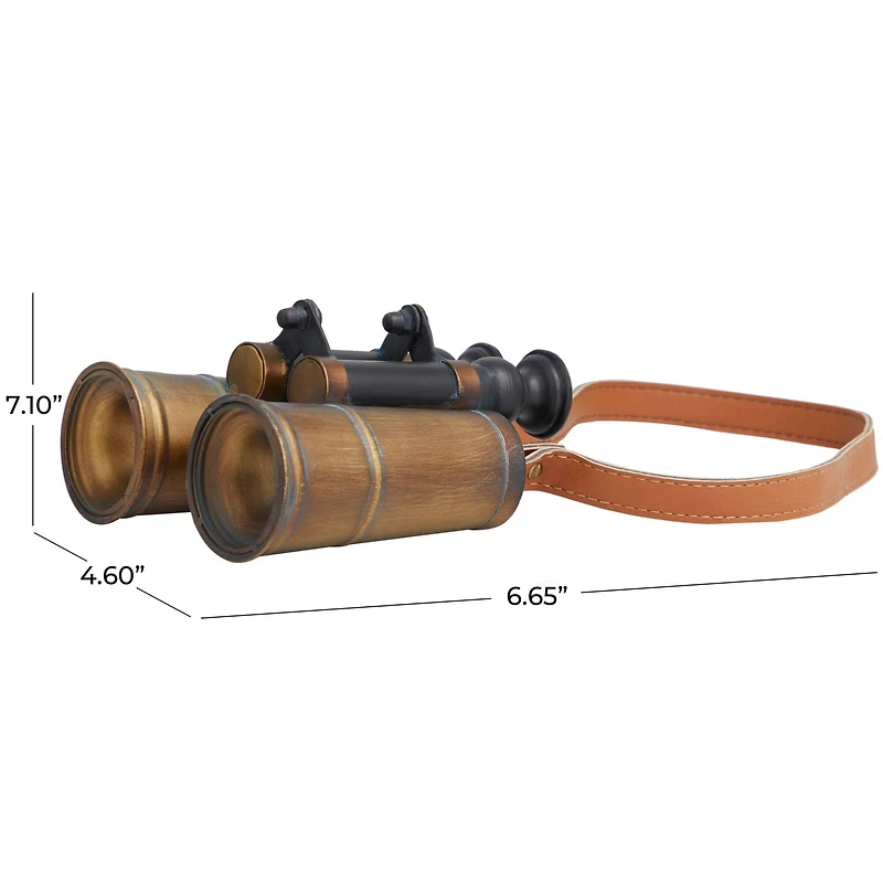 7" Copper Metal Antique Binoculars
