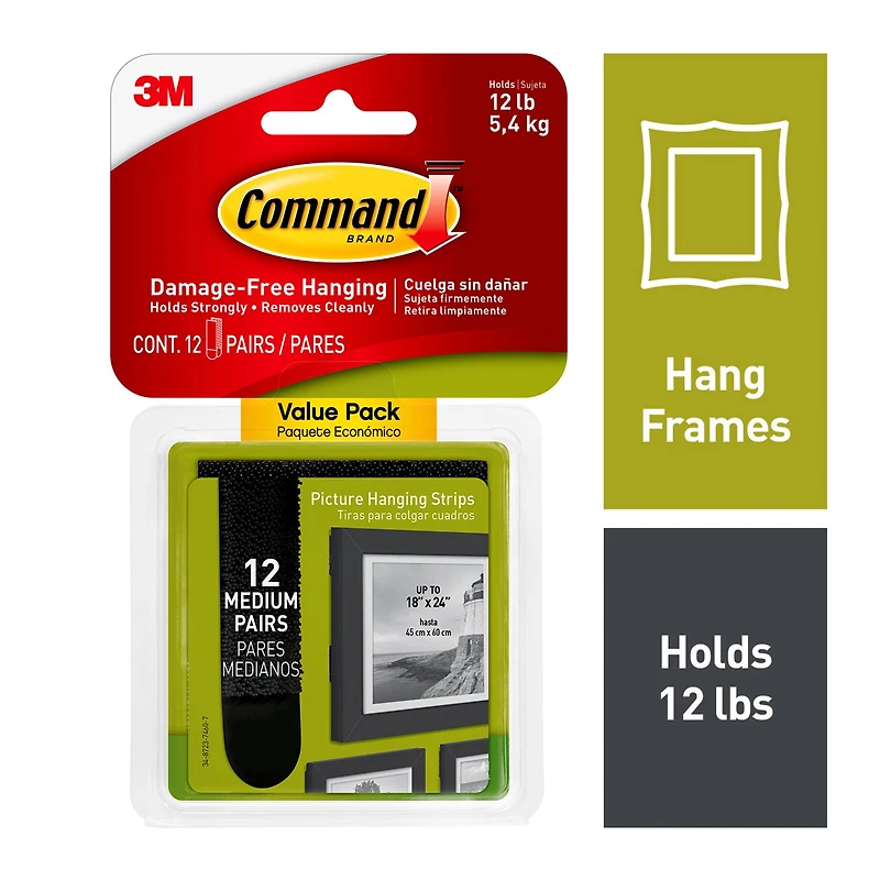3M Command™ Medium Black Picture Hanging Strips